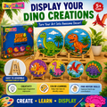 JOY WHEEL Dinosaur Coaster Painting Kit for Kids | DIY Dino Art & Craft Coaster Set with Paints & Brush